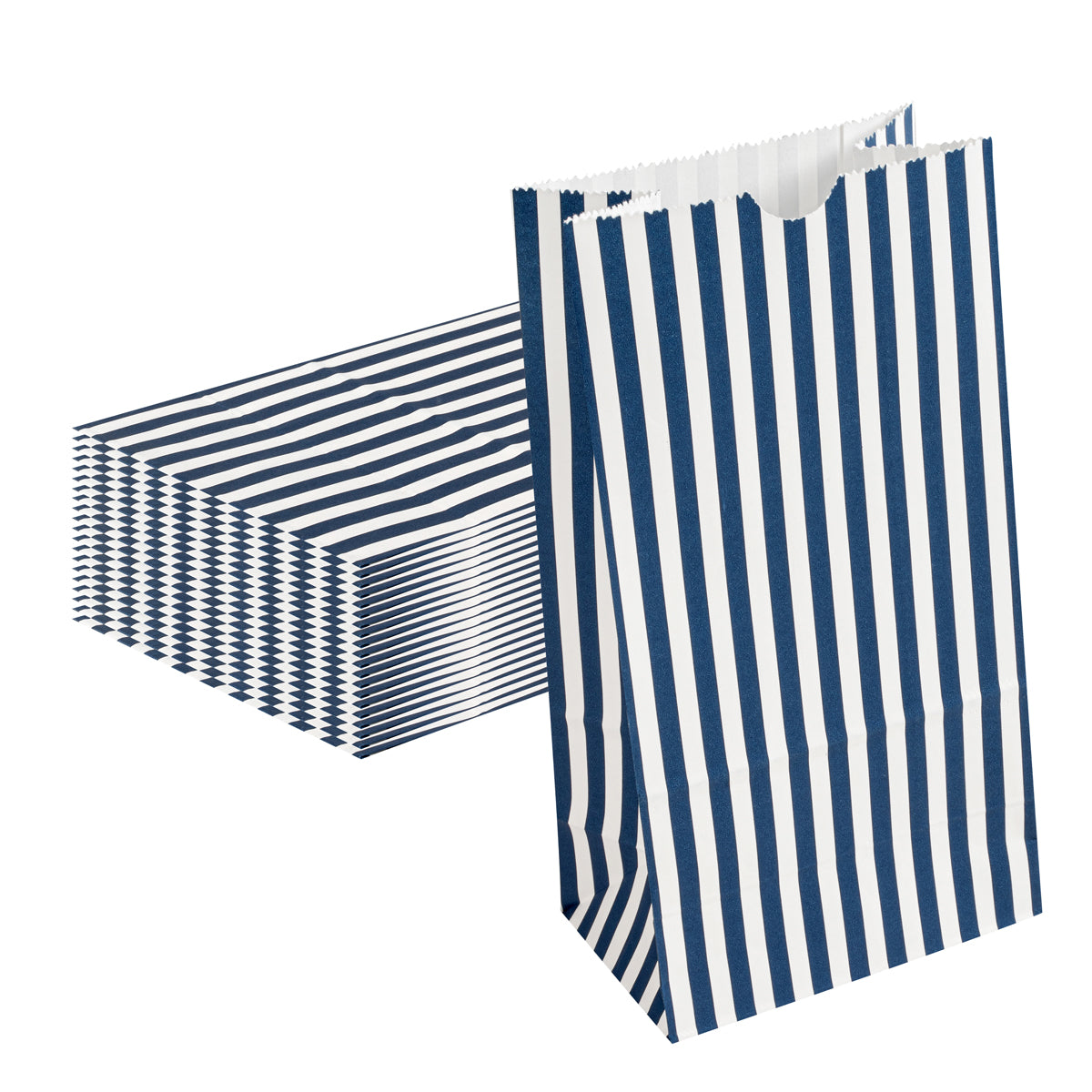 Wholesale Restaurantware Blue & White Stripe Paper Bag, 4 lb- Bulk