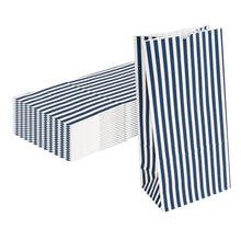 Wholesale Restaurantware Blue & White Stripe Paper Bag, 8 lb- Bulk