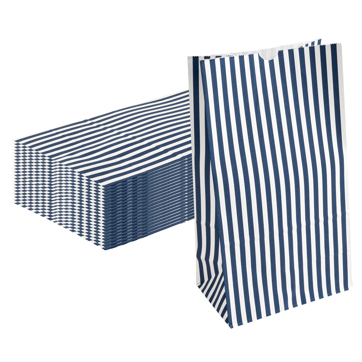 Restaurantware Blue & White Stripe Paper Bag, 12 lb