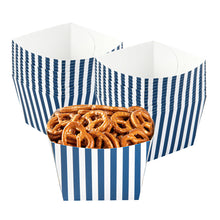 Wholesale Restaurantware Square Blue & White Stripe Paper Snack Box-200 CT Bulk