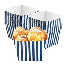 Wholesale Restaurantware Square Blue & White Stripe Paper Snack Box-200 CT Bulk