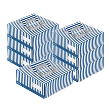 Wholesale Restaurantware Square Blue and White Stripe Paper Box-50 CT Bulk