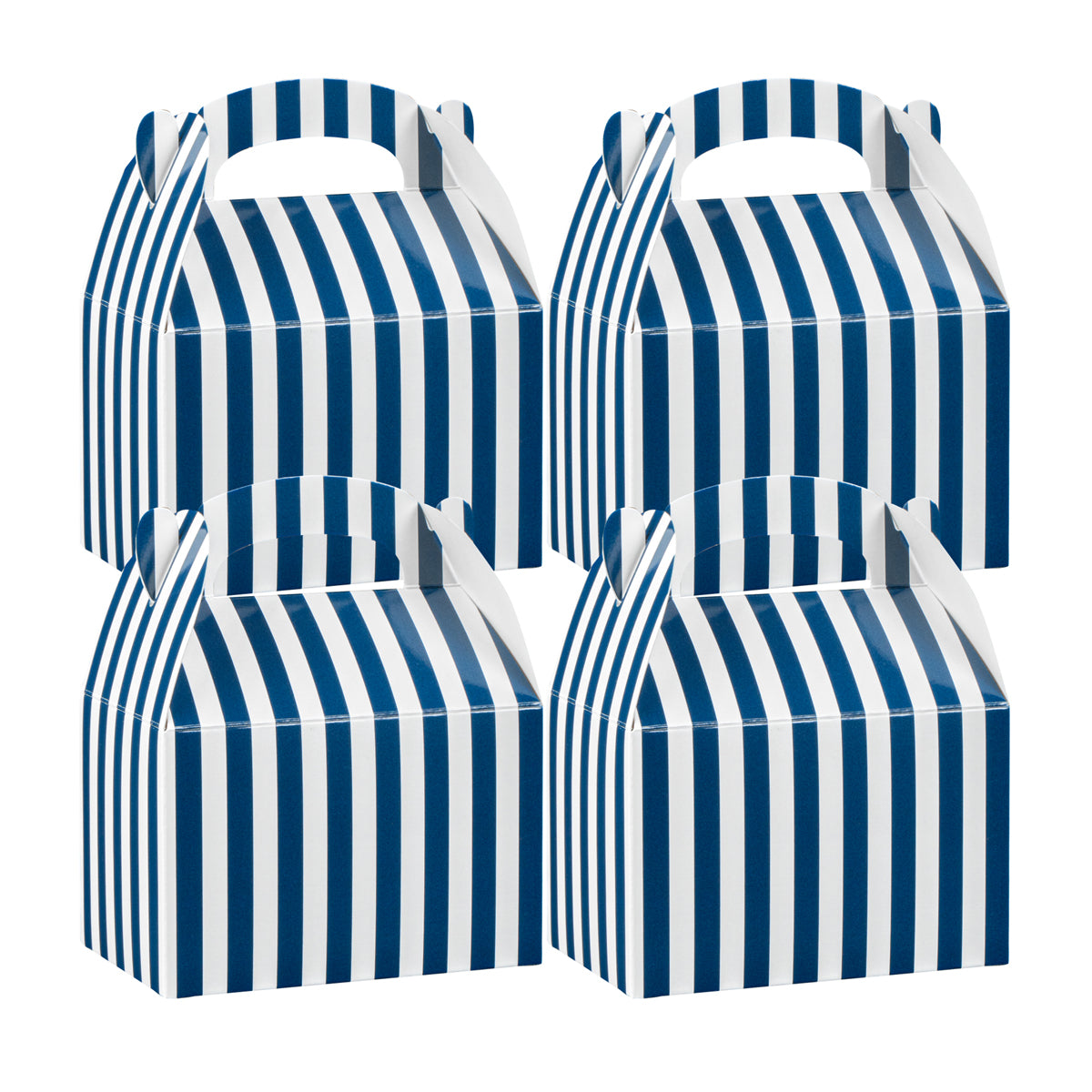 Wholesale Restaurantware Blue & White Stripe Paper Lunch Box 25 CT- Bulk