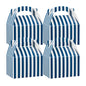 Wholesale Restaurantware Blue & White Stripe Paper Lunch Box 25 CT- Bulk