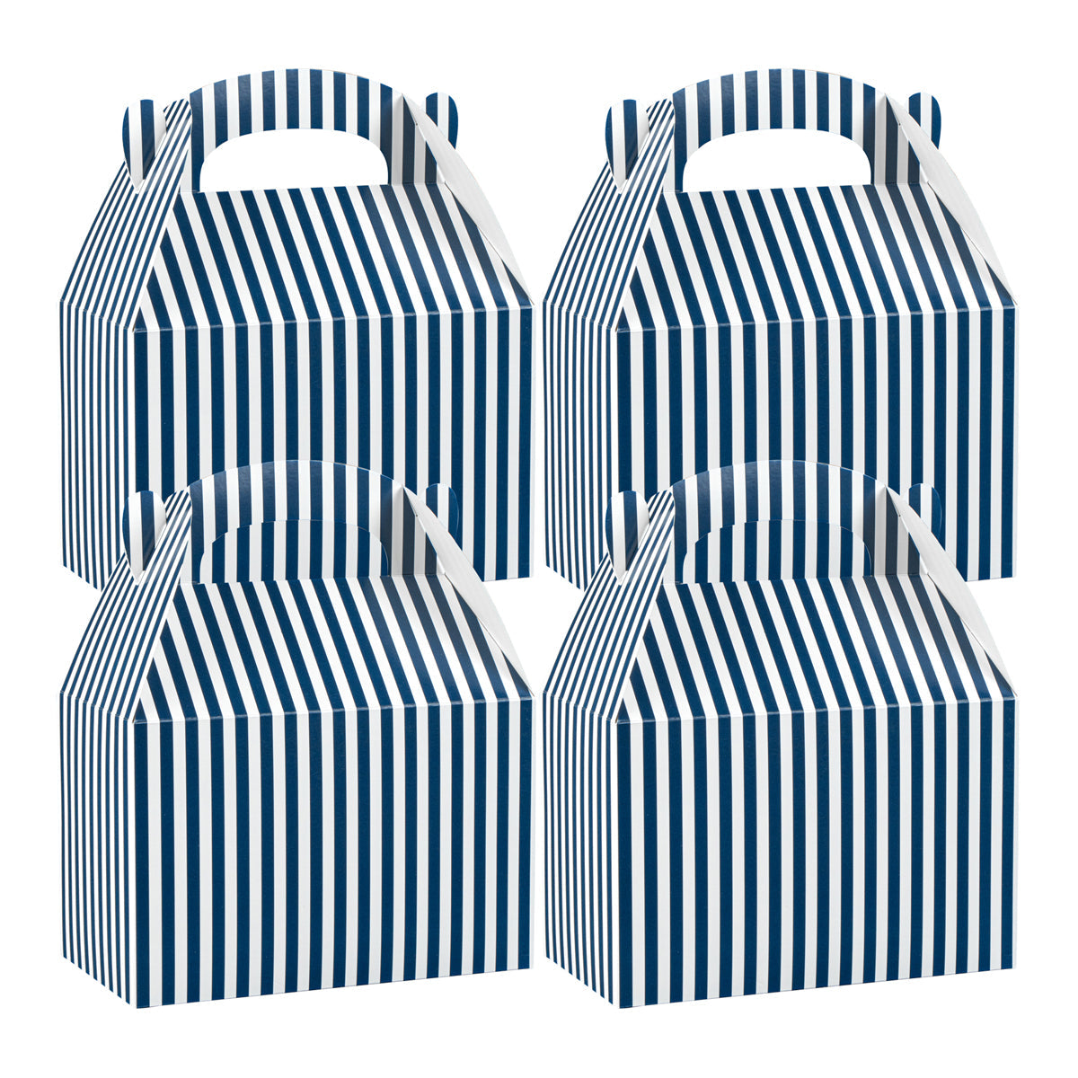Restaurantware Blue & White Stripe Paper Lunch Box 25 CT