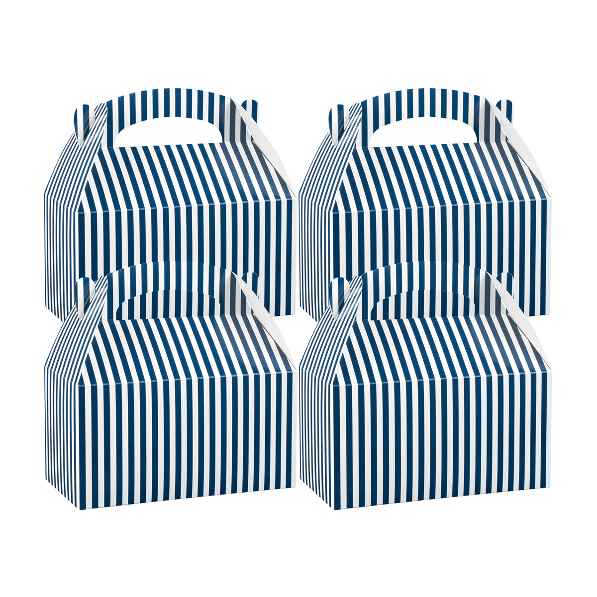 Restaurantware Blue & White Stripe Paper Lunch Box 25 CT