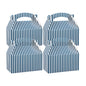Restaurantware Blue & White Stripe Paper Lunch Box 25 CT