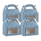 Wholesale Restaurantware Blue & White Stripe Paper Lunch Box 25 CT- Bulk