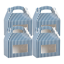 Wholesale Restaurantware Blue & White Stripe Paper Lunch Box 25 CT- Bulk