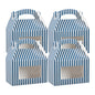 Wholesale Restaurantware Blue & White Stripe Paper Lunch Box 25 CT- Bulk