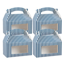 Wholesale Restaurantware Blue & White Stripe Paper Lunch Box 25 CT- Bulk