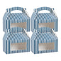 Wholesale Restaurantware Blue & White Stripe Paper Lunch Box 25 CT-4ct Case Bulk