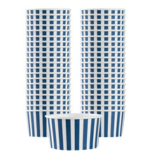 Restaurantware 8 oz Round Blue & White Stripe Paper To Go Cup 50 CT