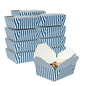 Wholesale Restaurantware 45 oz Rectangle Blue & White Stripe #8 Take Out Container 50 CT-4ct Case Bulk