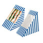 Wholesale Restaurantware Triangle Blue & White Stripe Paper Large Sandwich Box 25 CT- Bulk