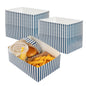 Wholesale Restaurantware Rectangle Blue & White Stripe Paper Sandwich Open Tray-100 CT Bulk