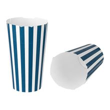 Wholesale Restaurantware 20 oz Blue & White Stripe Paper To Go Fry Cup-100 CT Bulk