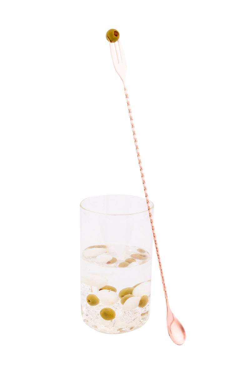 Wholesale Restaurantware Copper-Plated Stainless Steel Trident Barspoon - 16in- Bulk