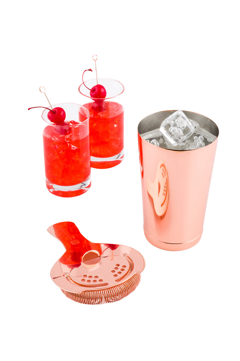 Wholesale Restaurantware 16 oz Copper-Plated Stainless Steel Boston Shaker - Weighted- Bulk