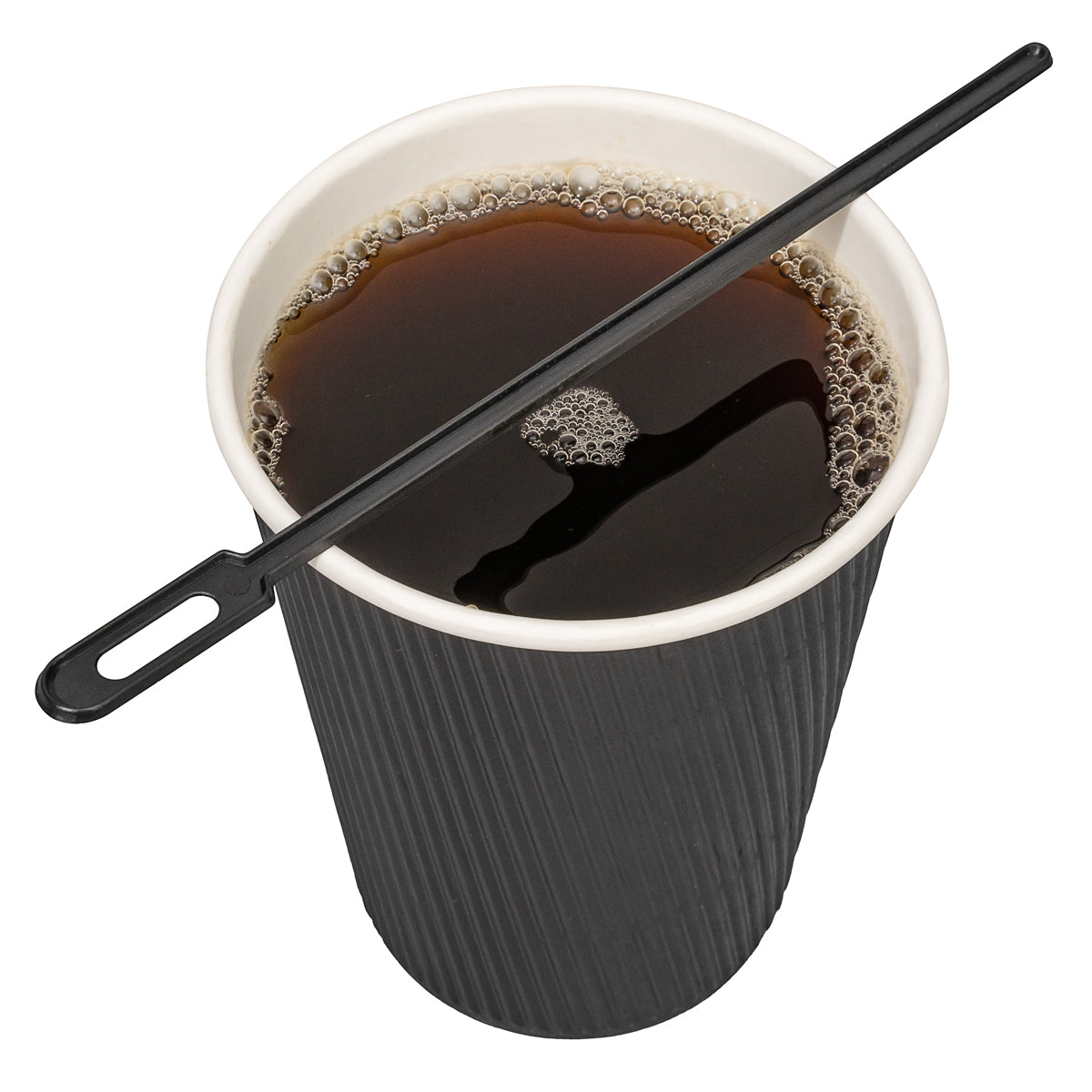 Wholesale Restaurantware Black Plastic Keyhole Coffee Stirrer - 6in 100 CT- Bulk