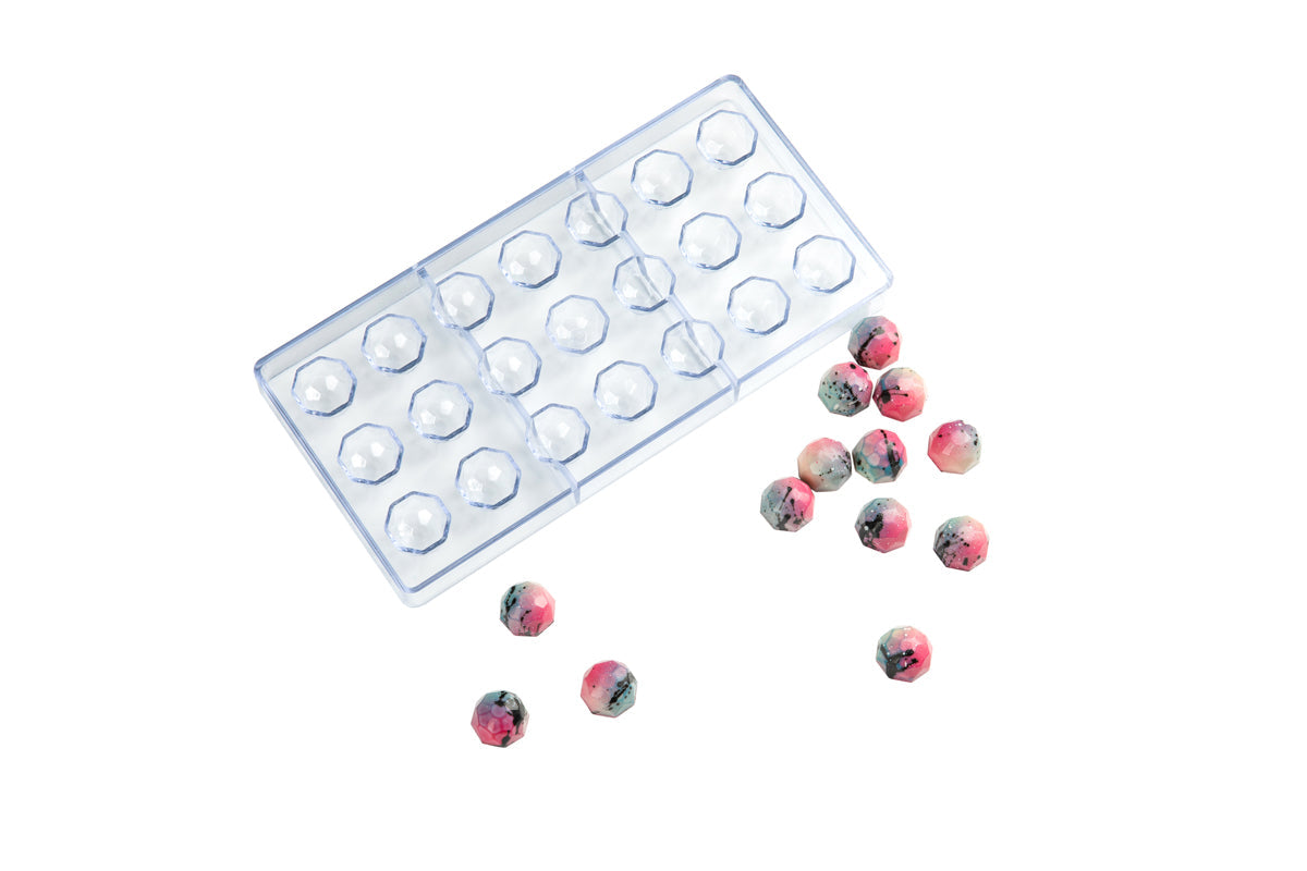 Wholesale Restaurantware Polycarbonate Diamond Candy/Chocolate Mold - 21-Compartment-10 CT Bulk