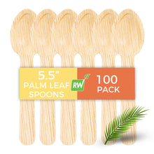 Wholesale Restaurantware Round Natural Palm Leaf Spoon - 5.5in 25 CT-4ct Case Bulk