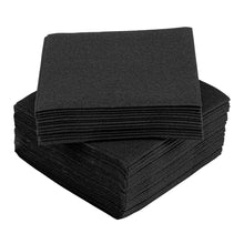 Wholesale Restaurantware Square Black Paper Linen-Feel Cocktail Napkin - Air Laid 50 CT- Bulk