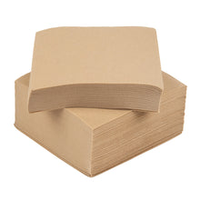 Wholesale Restaurantware Square Kraft Paper Linen-Feel Cocktail Napkin - Air Laid 50 CT- Bulk