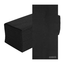 Restaurantware Rectangle Black Paper Linen-Feel Guest Towel - Air Laid 50 CT