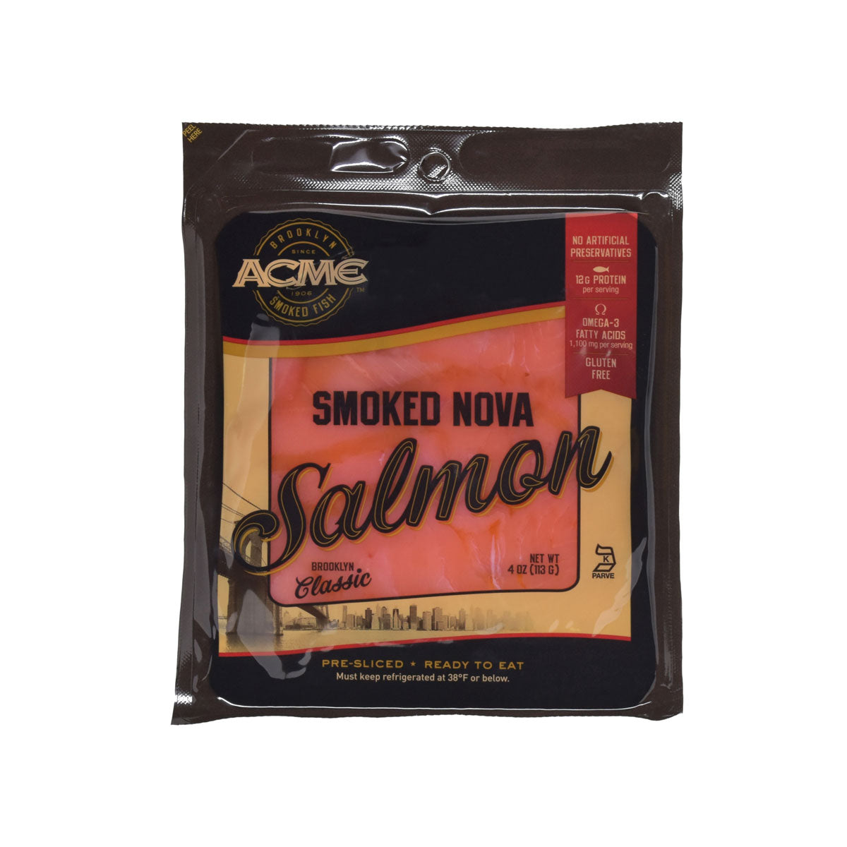 Acme Smoked Fish Nova Smoked Salmon 4 Oz Bag