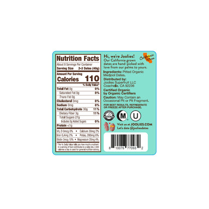 Wholesale Joolies Superfruit Organic Medjool Dates Pit Free Tub 12 OZ- Bulk