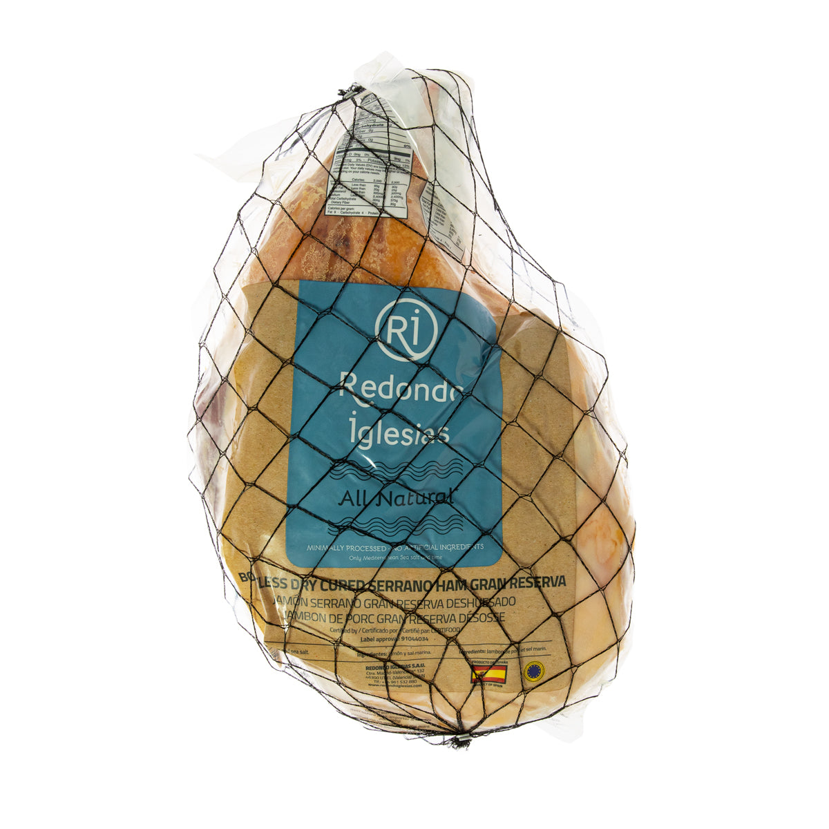 Wholesale Redondo Iglesias 17 Months Aged Red Label Serrano Ham-12 LB Bulk