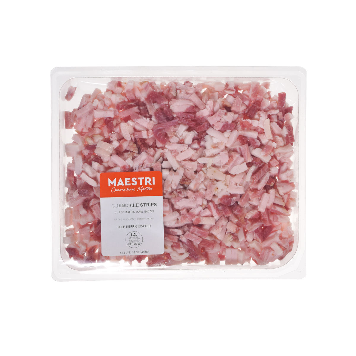 Wholesale Maestri Diced Guanciale-1 LB Bulk