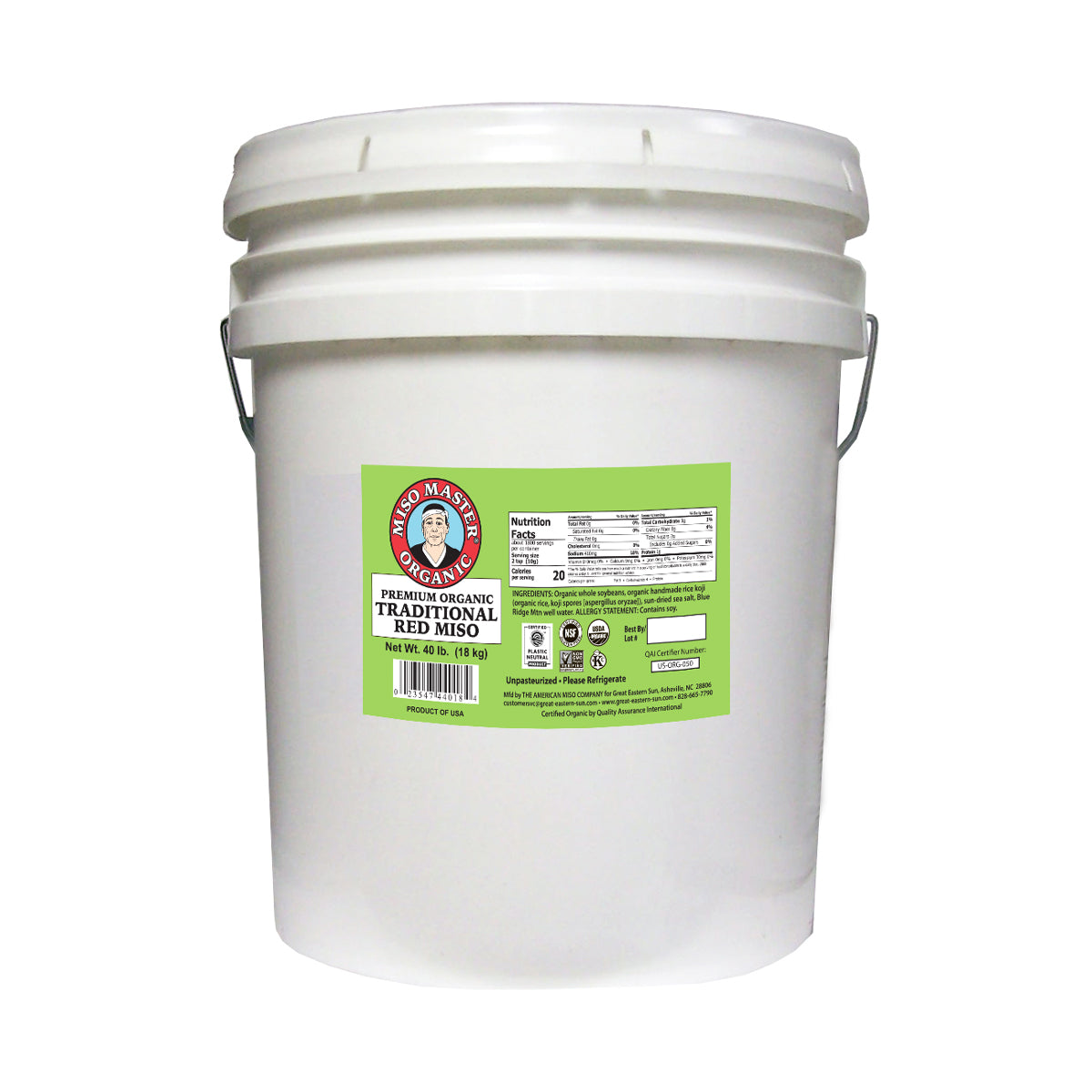 Wholesale Miso Master Organic Traditional Red Miso 40 lb Tub-40 LB Bulk