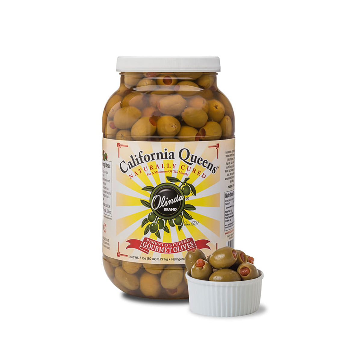 Wholesale Olinda Olives California Queen Martini Olive Stuffed Pimento-1 GAL Bulk
