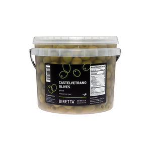 Wholesale Diretta Pitted Castelvetrano Olives in Brine 6.8 LB-2ct Case Bulk