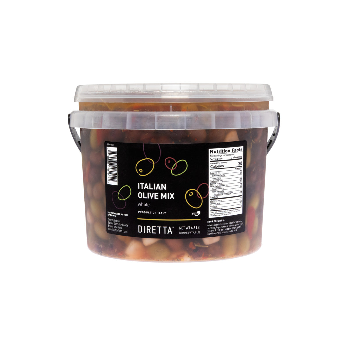 Wholesale Diretta Black and Green Italian Mixed Olives- Bulk