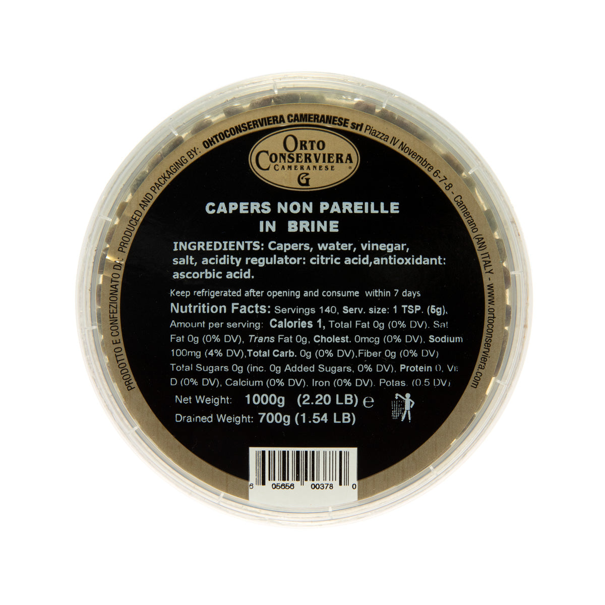 Wholesale Ortoconserviera Non Pareil Capers in Brine- Bulk