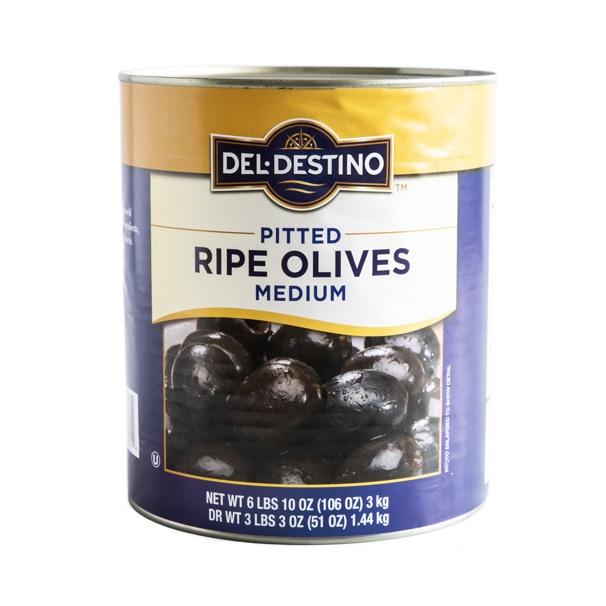 Del Destino Black Pitted Medium Olives #10