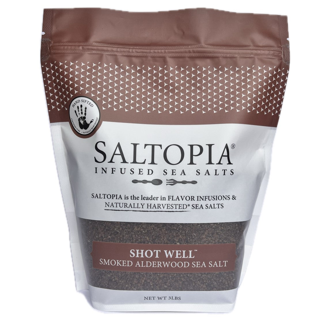 Wholesale Saltopia Shot Well (Smoked Alderwood Sea Salt)-3 LB Bulk