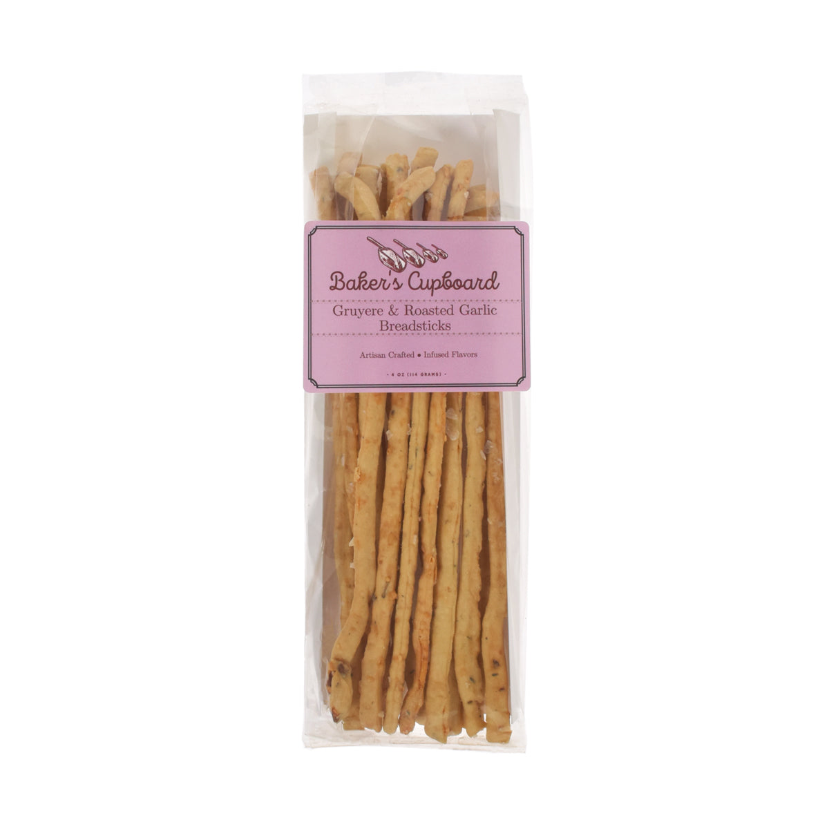 Baker'S Cupboard Gruyere & Roasted Garlic Breadsticks 4 Oz Bag