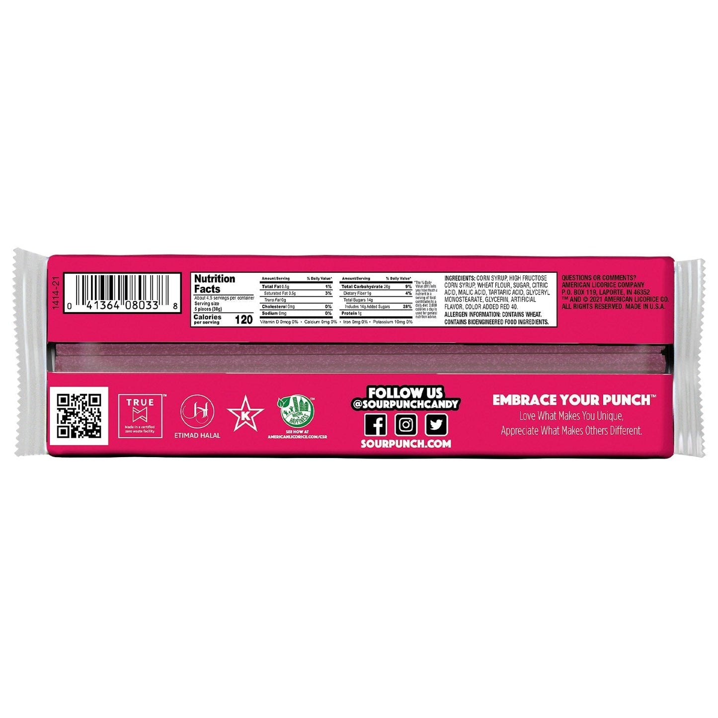 Wholesale Sour Punch Strawberry Sour Straws 4.5 Oz- Bulk