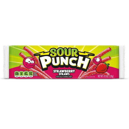 Wholesale Sour Punch Strawberry Sour Straws 4.5 Oz- Bulk