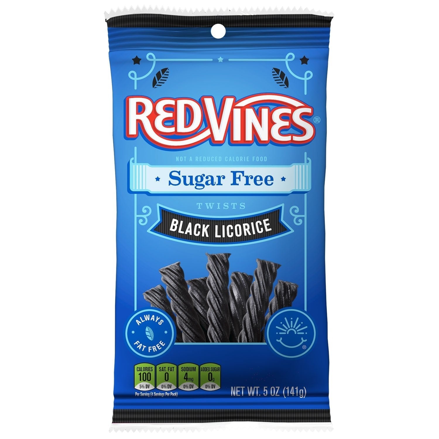 Wholesale Red Vines Sugar Free Black Licorice 5oz Hanging Bag-12ct case Bulk