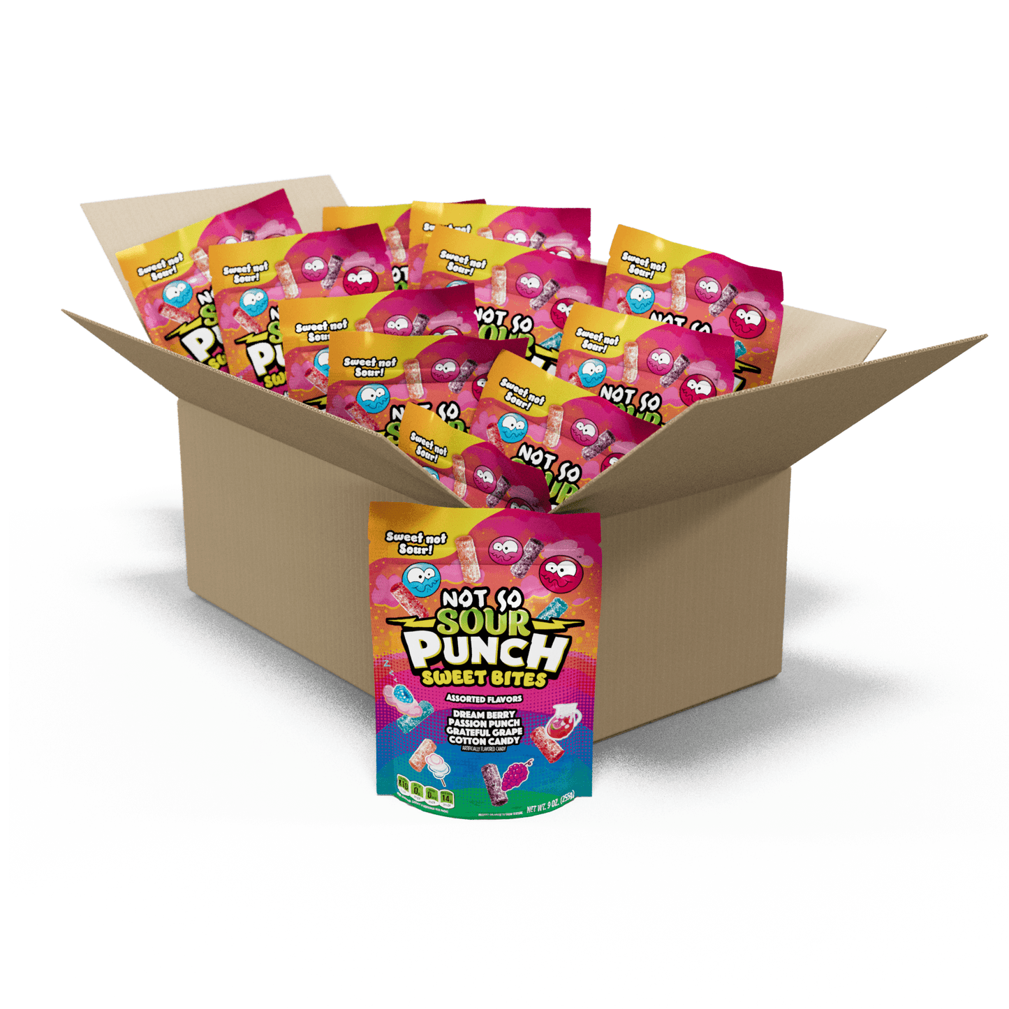 Wholesale Sour Punch Sweet Bites Assorted Flavors 9oz Stand Up Bags- Bulk