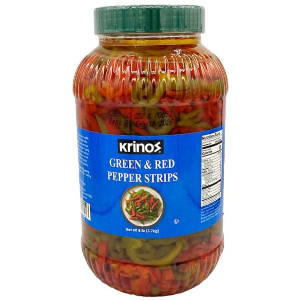 Krinos Bell Peppers Green & Red Strips 1 gal