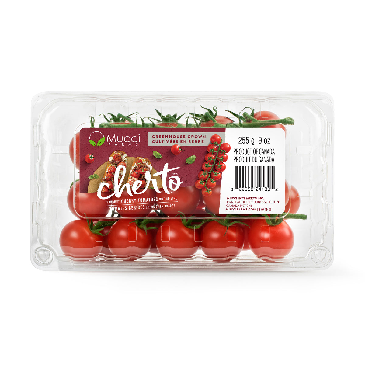 Wholesale BoxNCase Cherto Cherry Tomatoes on the Vine 9 OZ-9ct Case Bulk