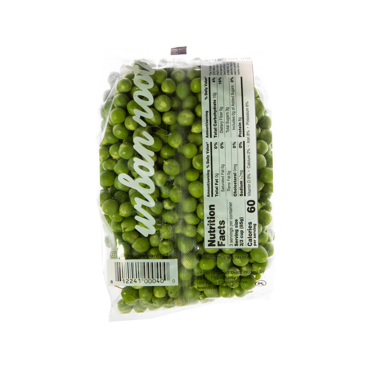 Wholesale Urban Roots Shelled English Peas 10 OZ- Bulk