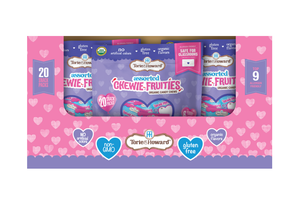 Wholesale Torie & Howard Organic Chewie Fruities® Valentine Candy Assorted Original & Sour Flavors 8.46oz-12ct case Bulk