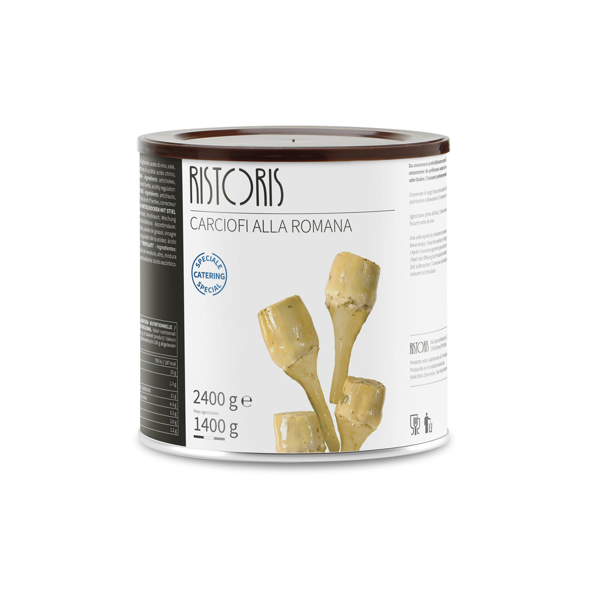 Wholesale Ristoris Roman Style Long Stem Artichokes in Oil 2.4 KG- Bulk